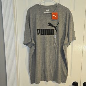 Puma Gray Short Sleeve Tee with Classic Logo